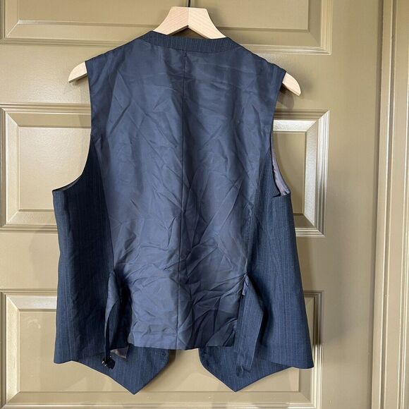 Perry Ellis Vest Size L Slim Fit Stretch Slate Gray Striped Business NWT - Picture 6 of 7